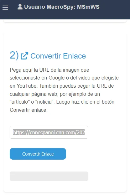 panel de control macrospy 2.1
