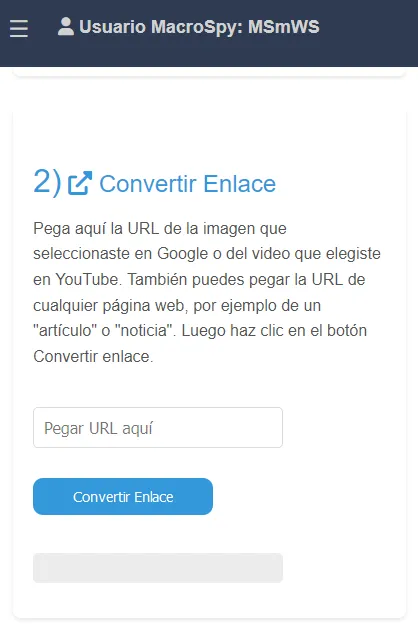panel de control macrospy 2