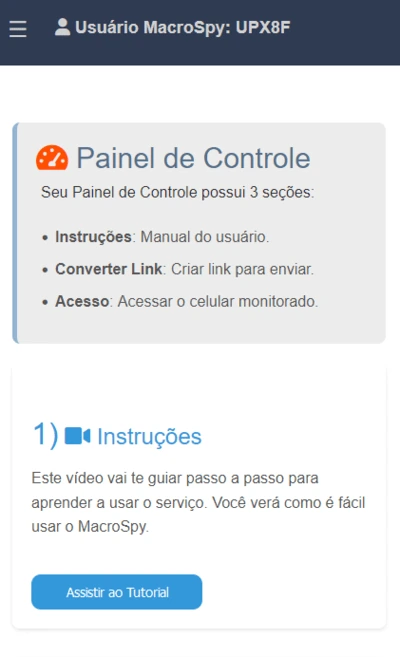 painel de controle macrospy