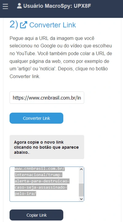 painel de controle macrospy 2.2