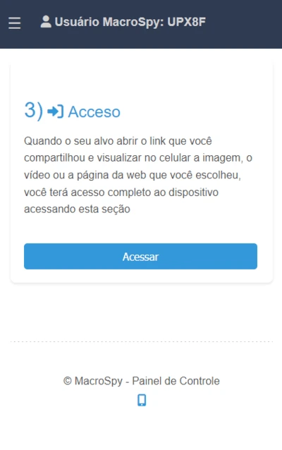 painel de controle macrospy 3