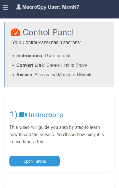 macrospy control panel